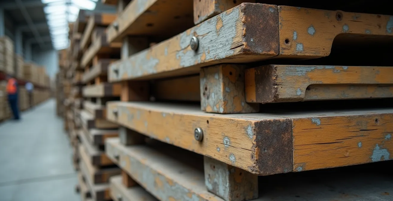 Entrepôt municipal montréalais avec mobilier urbain empilé pour l'hiver