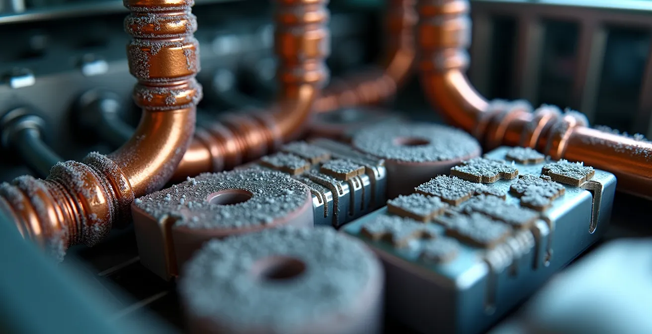 Système de chauffage thermopompe à l'intérieur d'un bus électrique montrant les composantes techniques